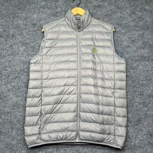 Quince Mens Lightweight filled Down Vest - Grey -M - Baylor University